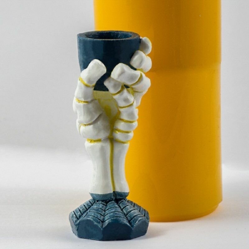 Силиконовая форма для свечей, мыла Рука Скелета 3D, 1шт 10,5 4 х 4 см