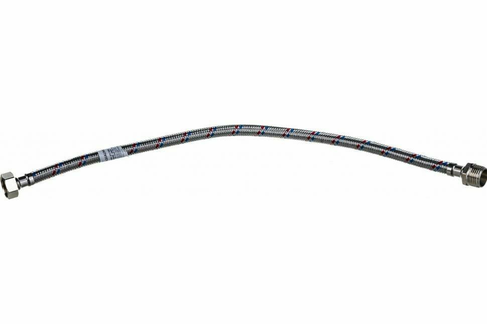 фото Гибкая подводка для воды Gigant с оплеткой из нержавеющей стали, 1/2"х50 см, г/ш P-50-GW