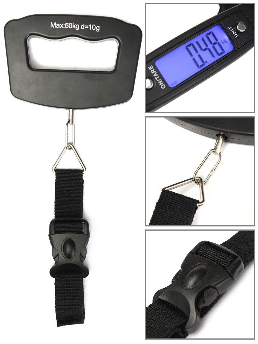 Ручные Электронные Весы для багажа Electronic Luggage SCALE Черные - фотография № 4