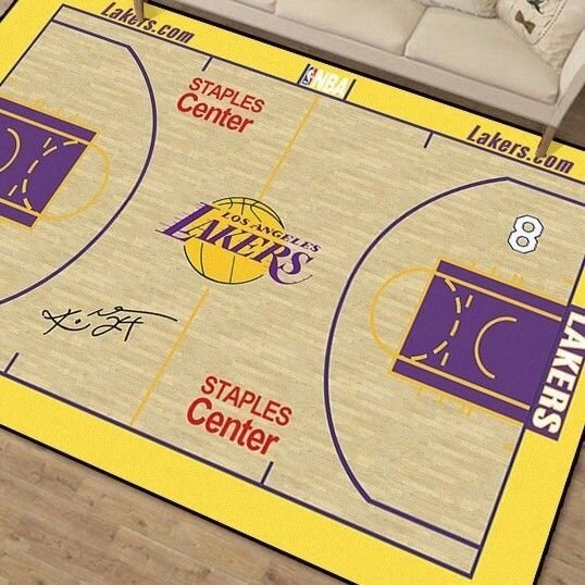 фото Коврик 60x90 см nba Los Angeles Lakers Ковер безворсовый Лос-Анджелес Лейкерс НБА