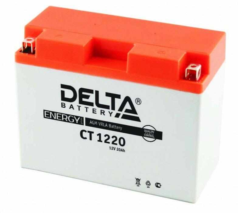 Батарея аккумуляторная для мотоциклов DELTA CT 1220 (Y50-N18L-A3, YTX24HL-BS, YTX24HL)