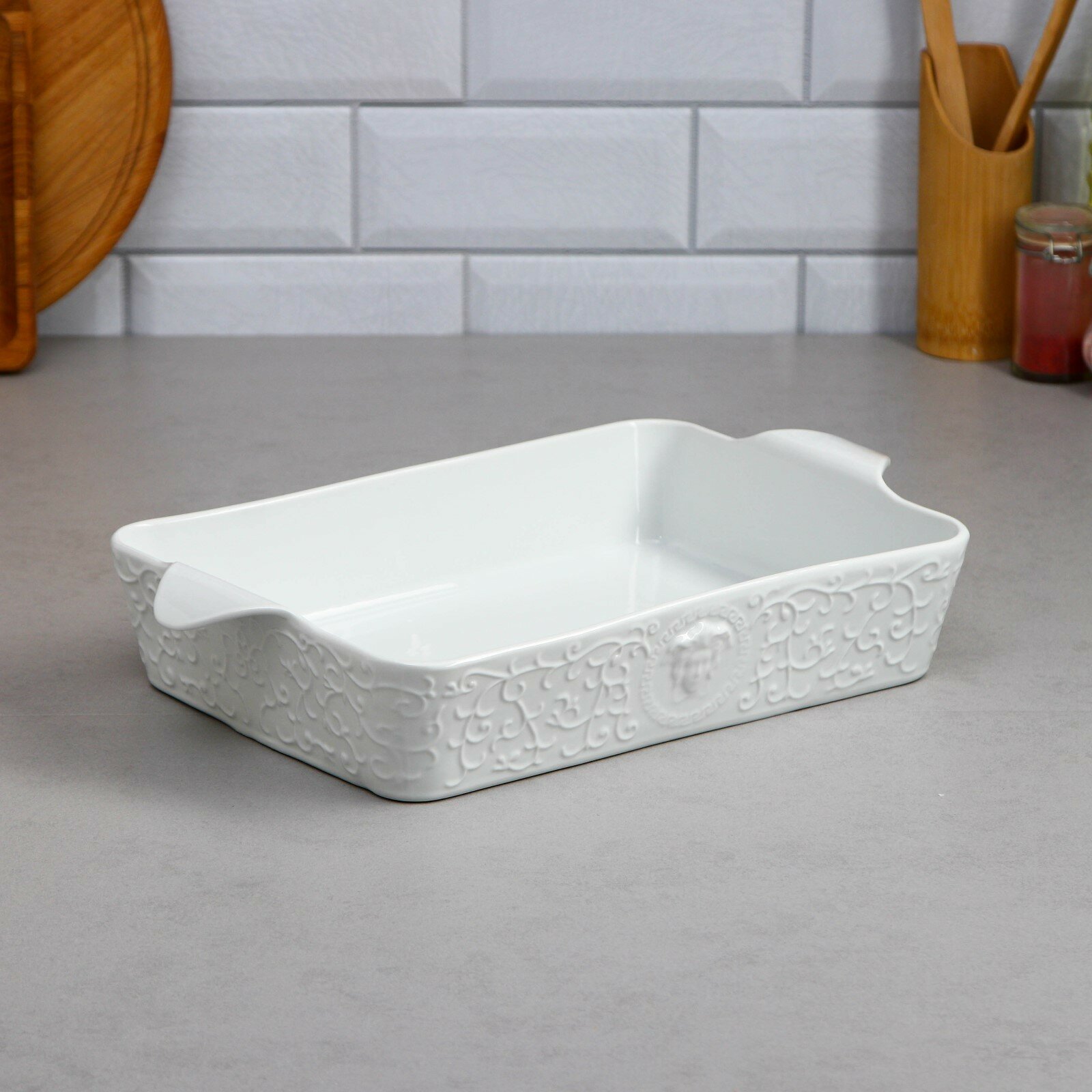 фото Форма для запекания Veronica, 3 л, белая, фарфор, Иран