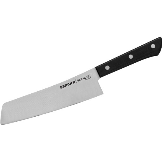 Нож кухонный Накири Samura HARAKIRI SHR-0042B/K черная рукоять 17,4 см