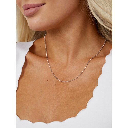 Цепь Nasip Цепочка серебро 925, серебро, 925 проба, родирование, длина 45 см., средний вес 3.12 гр., серебряный