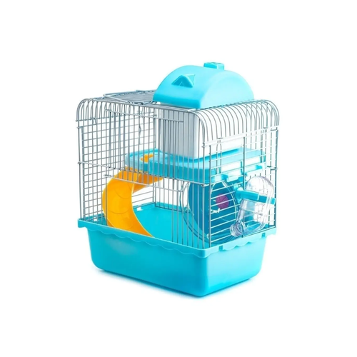 Клетка - переноска для мелких грызунов 23x17x30см, Голубой / клетка для хомяка