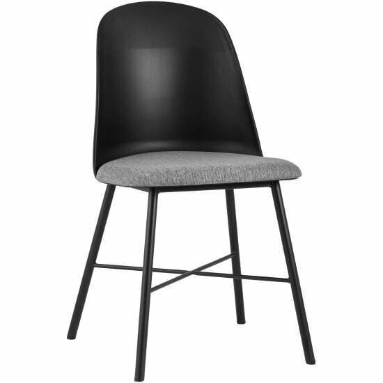 Стул обеденный Stool Group Shell с мягким сиденьем, черный