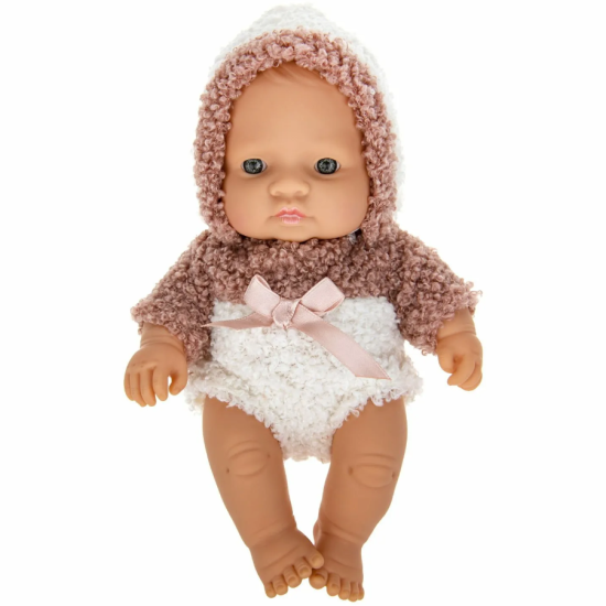Пупс 1TOY Т22491 Baby Doll в теплом коричневом комбинезоне 20 см
