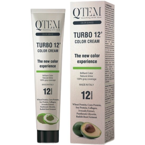 Qtem Перманентный краситель Turbo 12 Color Cream с восстанавливающими активами, 100 мл (Qtem, ) - фото №2