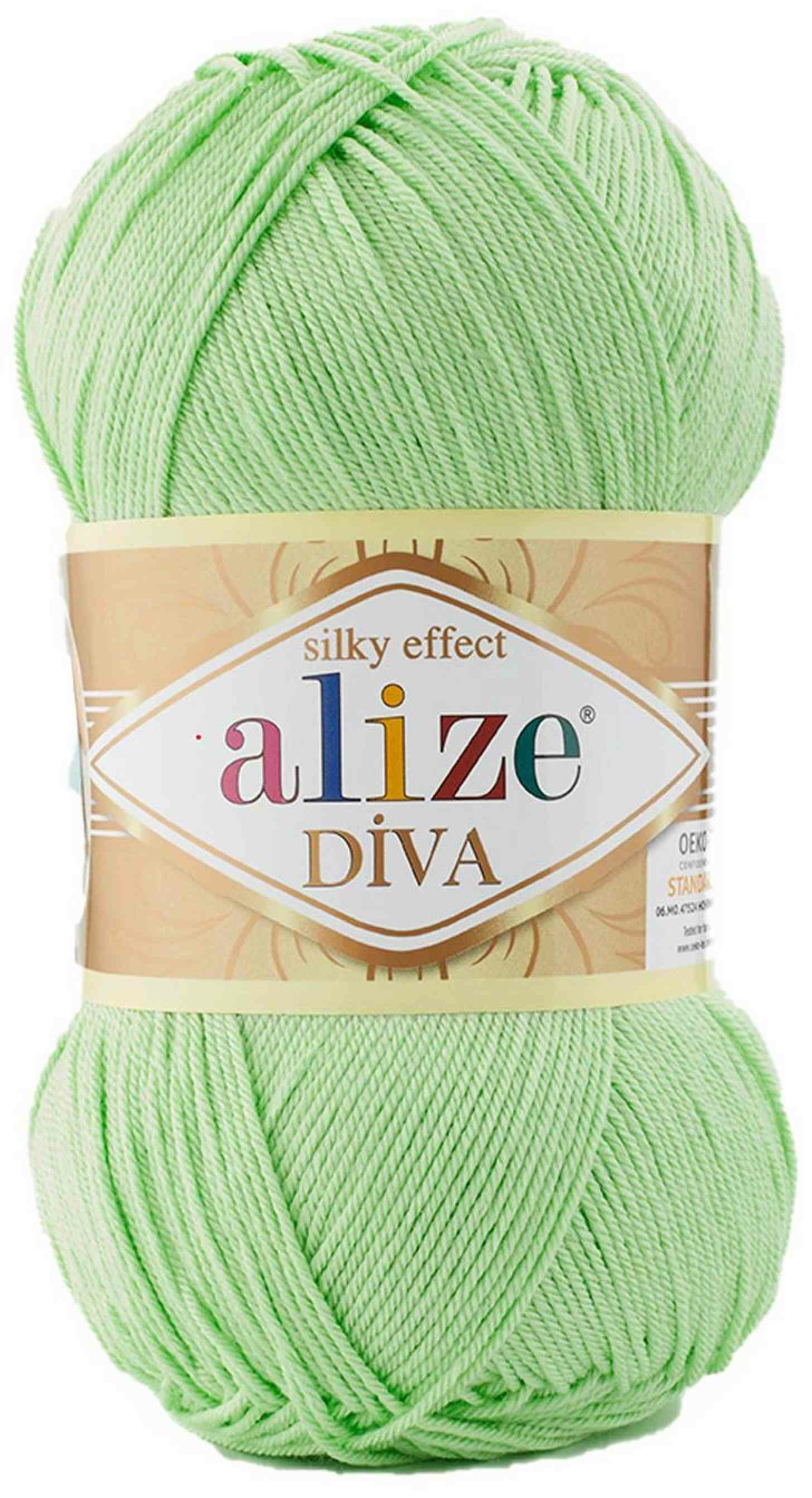 Пряжа Alize Diva салатовый (41), 100%микрофибра, 350м, 100г, 1шт