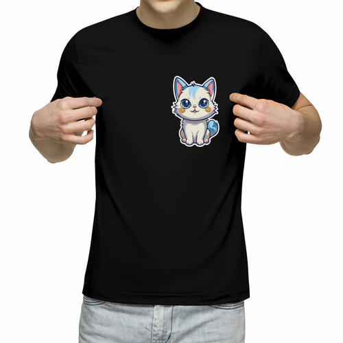 Футболка Us Basic, размер S, черный мужская футболка модный котик 2xl белый