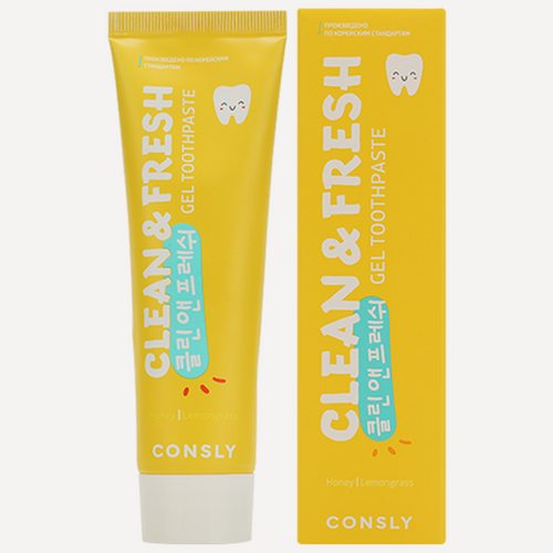 Изображение товара Гелевая зубная паста Consly Укрепляющая, с экстрактами мёда и лемонграсса, 105 г
