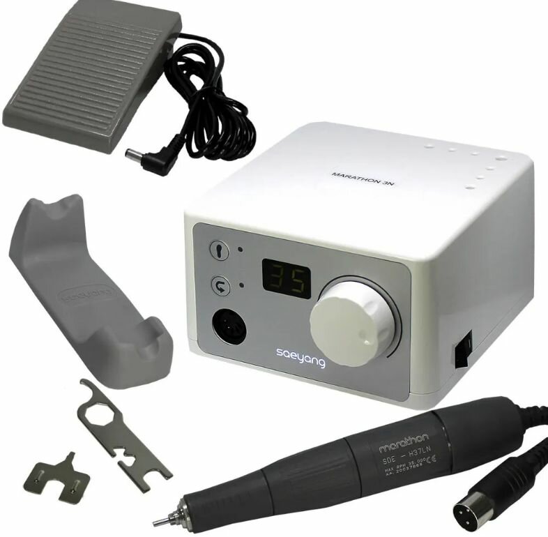 Marathon Аппарат для маникюра и педикюра 3N silver / H37LN/SFP-27, с педалью