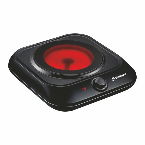 Плитка Sakura SA-7165BK 1конфорка 19 мм стеклокерамика 1200Вт 323900₽