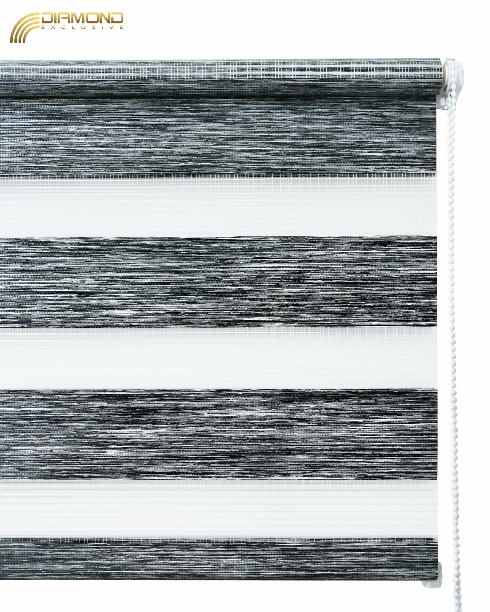 Рулонная штора с эффектом "день-ночь" Шарлотта 78х160 см, цвет серый - фотография № 3