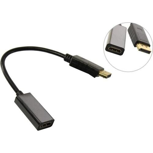 Кабель-переходник DisplayPort-HDMI Exegate EX294706RUS (20M/19F, 0,1м) - фото №1