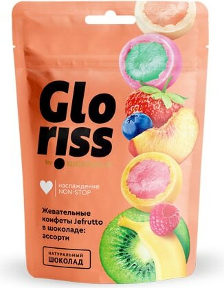 Жевательные конфеты Gloriss Jefrutto Ассорти 75 гр Упаковка 16 шт