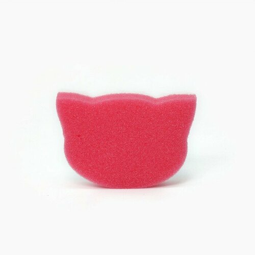 Губка для тела банная Кот 13,5х10х4 см, микс губка рыжий кот 14х7х4см для ванной комнаты поролон фибра замша