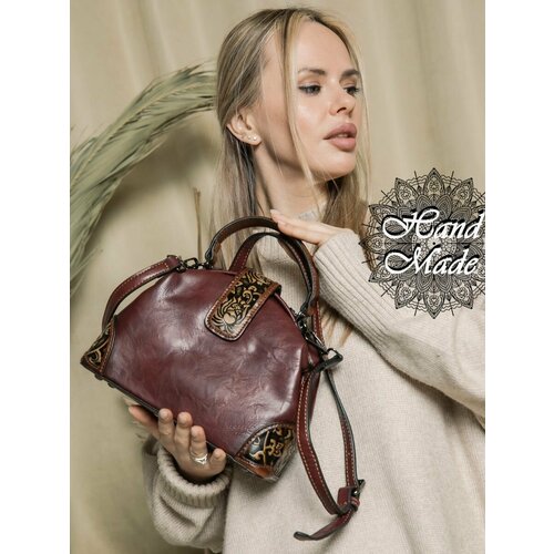 фото Сумка lumida, фактура тиснение, бордовый