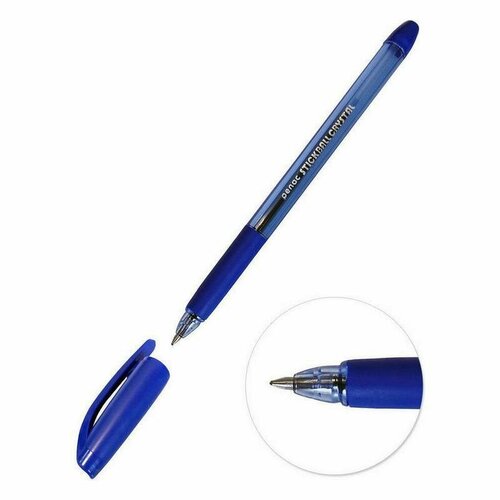Ручка шариковая Penac Stick Ball Crystal (0.35мм, синий цвет чернил), 12шт.