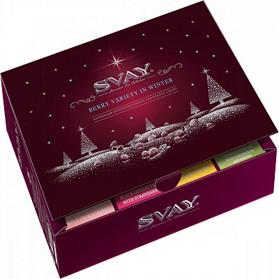 Новогодний подарочный набор Svay Berry Variety in Winter ассорти в пирамидках 48 шелковых пирамидок