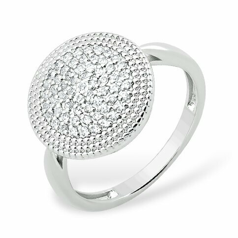 Кольцо EFREMOV кольцо из серебра 1010010622, серебро, 925 проба, родирование, фианит, размер 20, бесцветный