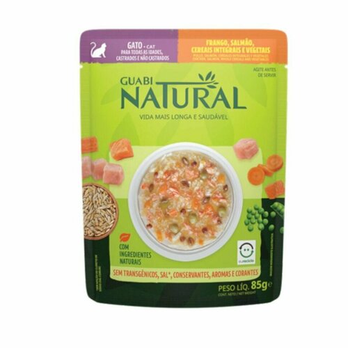 Guabi natural корм пауч для взрослых кошек курица, лосось 85 г