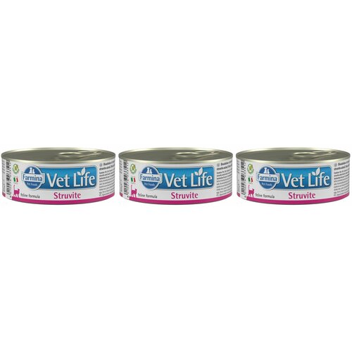 Farmina Консервы для кошек Vet Life Natural Diet Cat Struvite, паштет, диета при струвитах, 85 г, 3 шт fifty 50 леденцы с низким гликемическим индексом ириски 2 75 унции 78 г