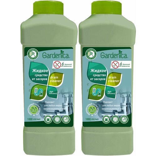 GARDENICA Экологичное средство для устранения засоров и чистки труб, 1 л, 2 шт