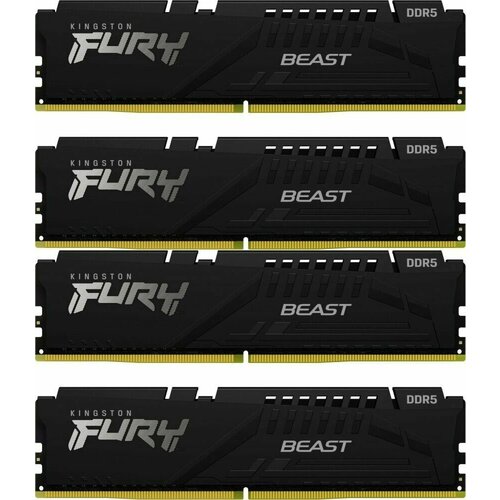 Модуль памяти Kingston 128GB DDR5 5600MHz DIMM FURY Beast Black KF556C40BBK4-128 4х32gb CL40 44540₽