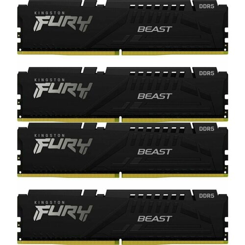 Модуль памяти Kingston 128GB DDR5 5600MHz DIMM FURY Beast Black KF556C40BBK4-128 (4х32gb), CL40