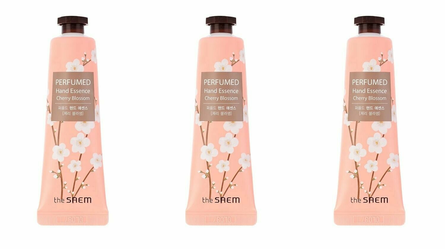 THE SAEM Крем для рук парфюмированный с вишней Perfumed Hand Essence Cherry Blossom 30мл - 3 штуки