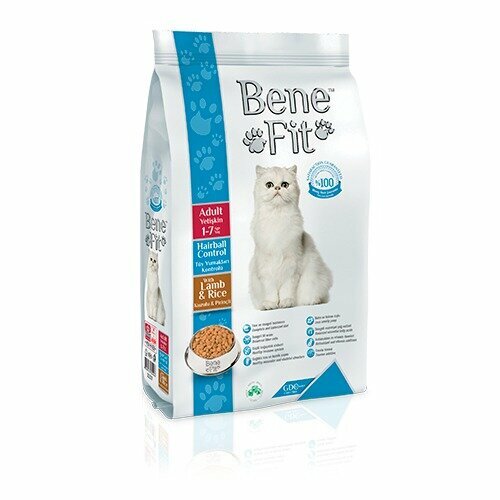 BENEFIT Adult Hairball Control Lamb&Rice корм сухой для кошек для выведения шерсти из желудка с Ягненком и рисом 1,5 кг