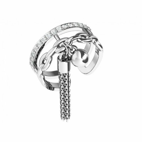 Кольцо POKROVSKY, серебро, 925 проба, фианит, размер 17, белый