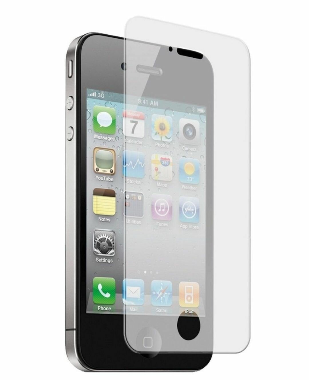 Защитное стекло для iPhone 4 / 4s, айфон 4,4с матовое прозрачное mate