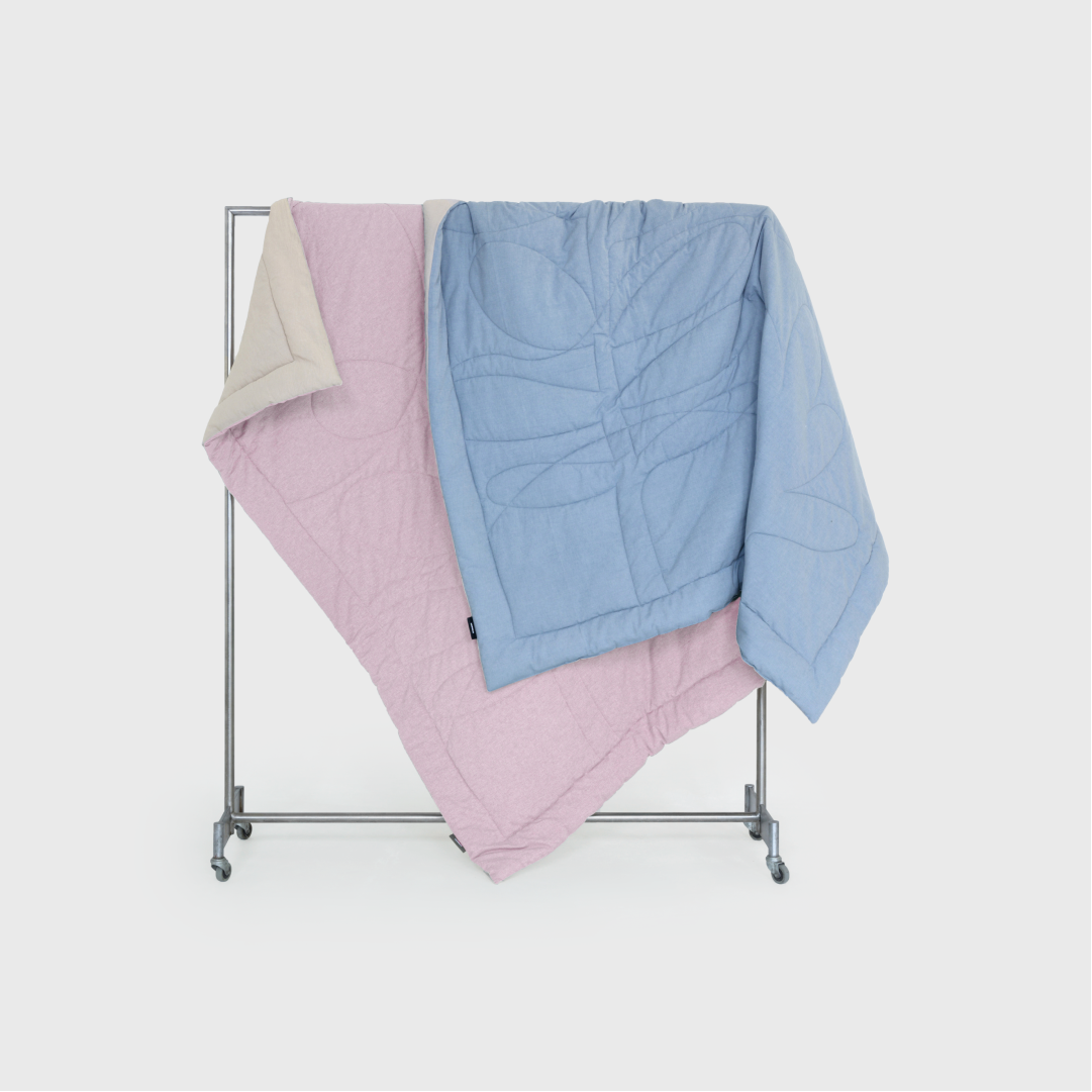 Одеяло MORФEUS - «YURA» из вареного хлопка - Бежево-розовый - фотография № 4