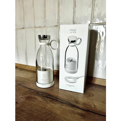 Портативный дорожный блендер бутылка миксер аккумуляторный беспроводной 350мл белый 399000₽