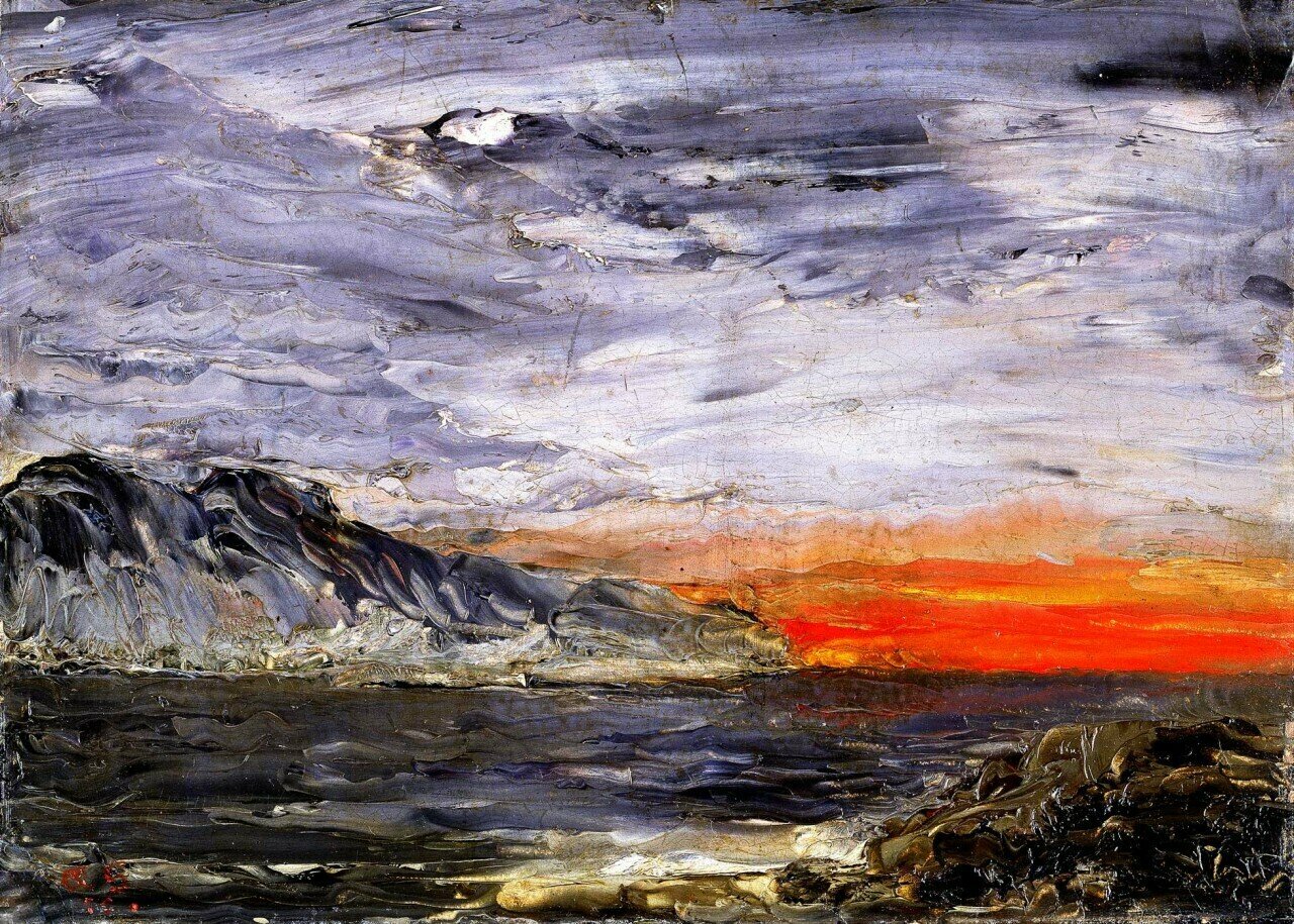 Плакат, постер на холсте Sunset-August Strindberg/Закат-Август Стриндберг. Размер 60 на 84 см