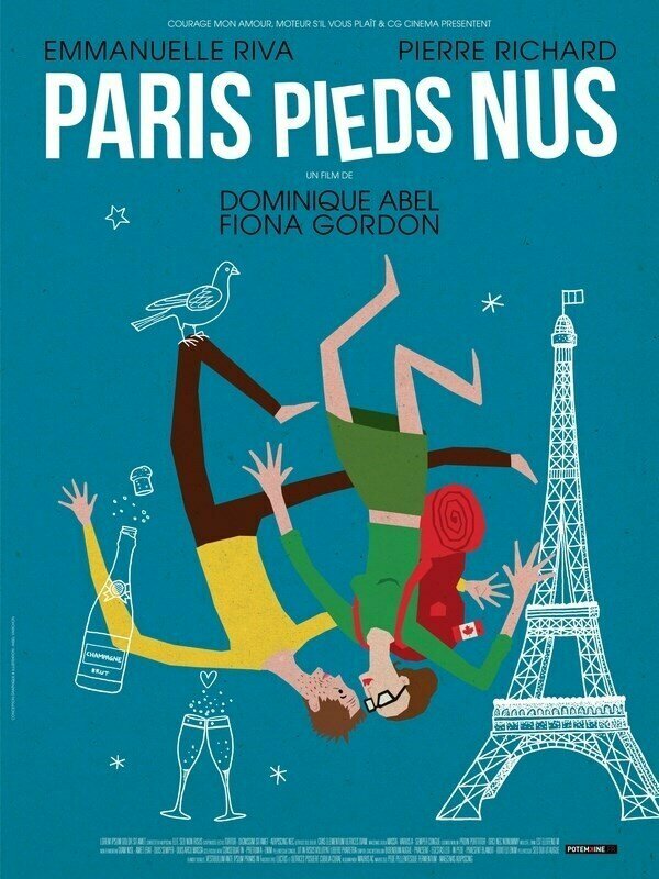 Плакат постер на бумаге Чудеса в Париже (Paris pieds nus) Доминик Абель Фиона Гордон. Размер 42 х 60 см