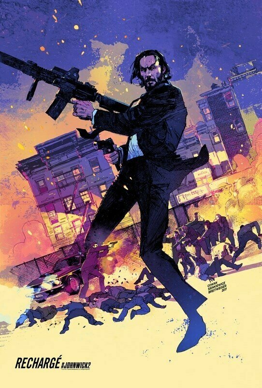 Плакат постер на холсте Джон Уик 2 (John Wick Chapter Two) Чад Стахелски. Размер 21 х 30 см