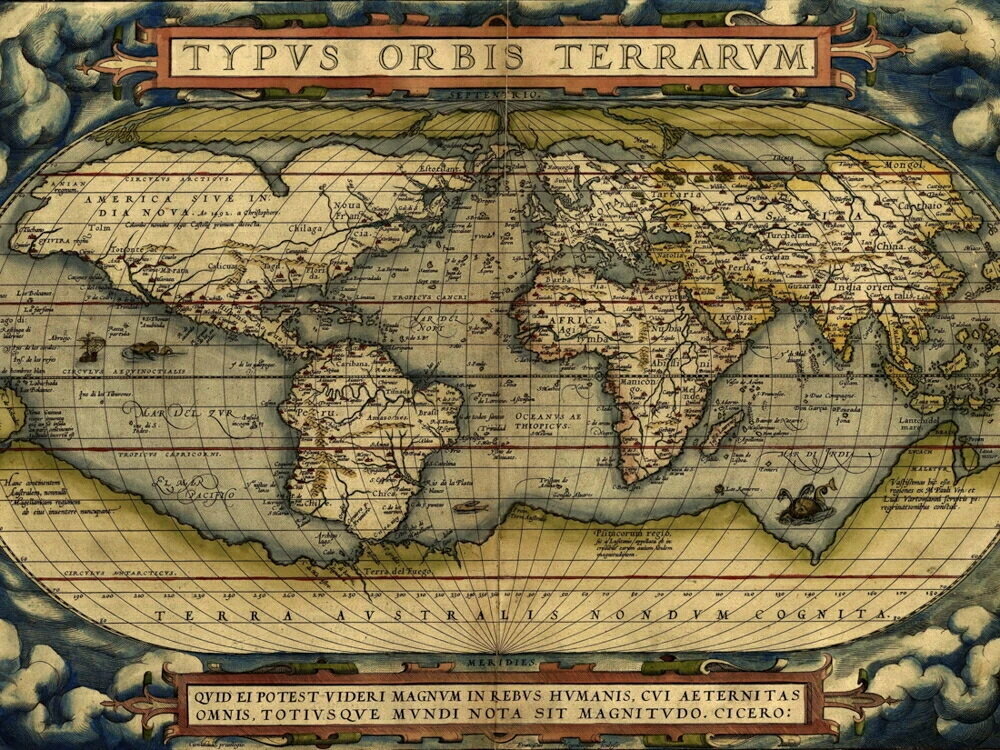 Плакат постер на холсте Old map world/Винтажная карта мира/искусство/арт/абстракция/творчество. Размер 42 х 60 см