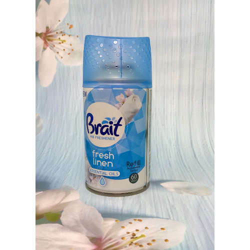 Brait Essential Fresh Linen Сменный освежитель воздуха для автоматического освежителя воздуха Свежесть хлопка 250 мл