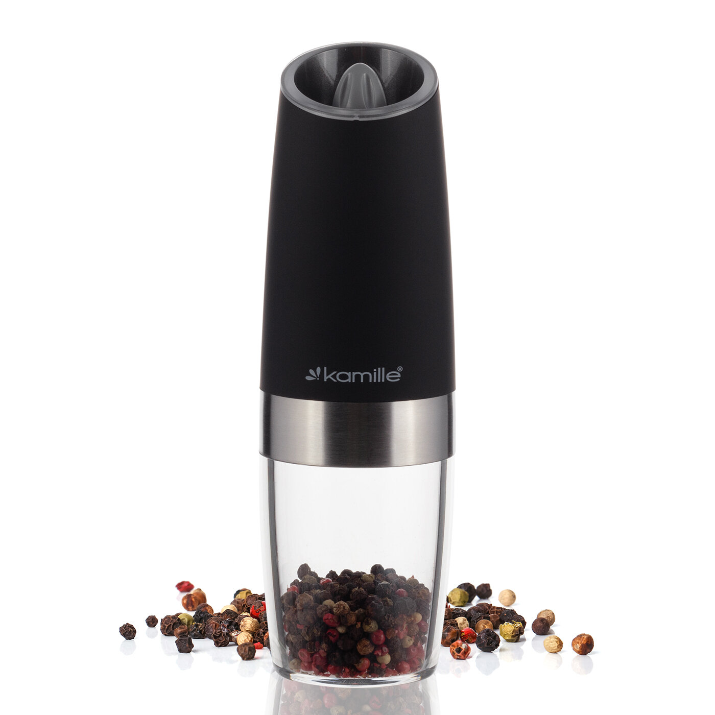 Мельница для специй гравитационная Kamille KM 7061 электрическая (черный)