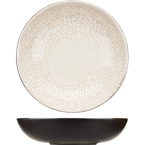 Тарелка глубокая «День и ночь»; керамика;0,6л; D=21, H=5см; белый, черный, Dymov, QGY - 171405