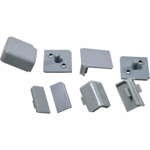 Фурнитура к плинтусу для столешниц GRACE ПВХ 25х10 мм серый, комплект УТ000051504