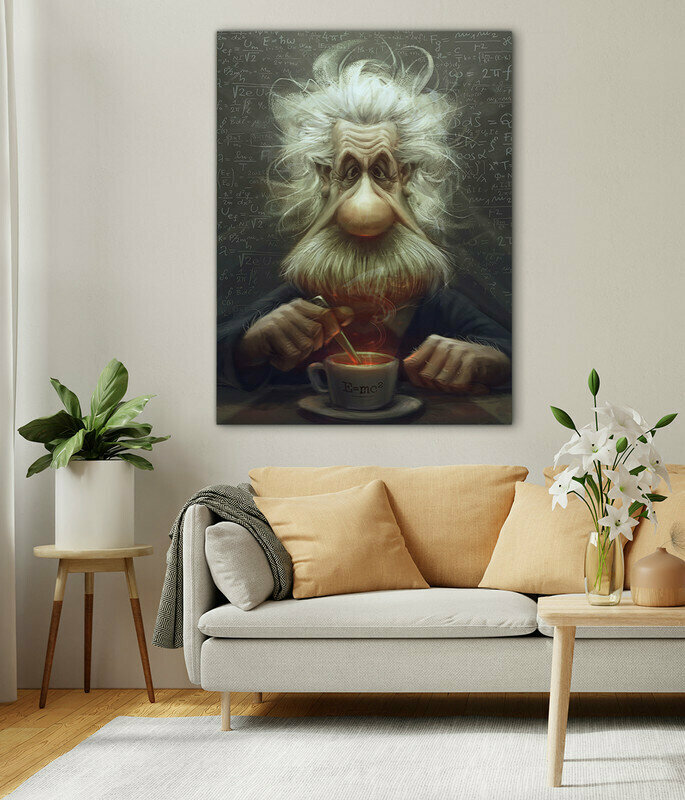 Интерьерная картина на холсте "Альберт Эйнштейн арт" размер 22x30 см