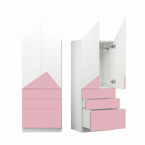 Шкаф "Альпы" 3 ящика - Пыльный розовый