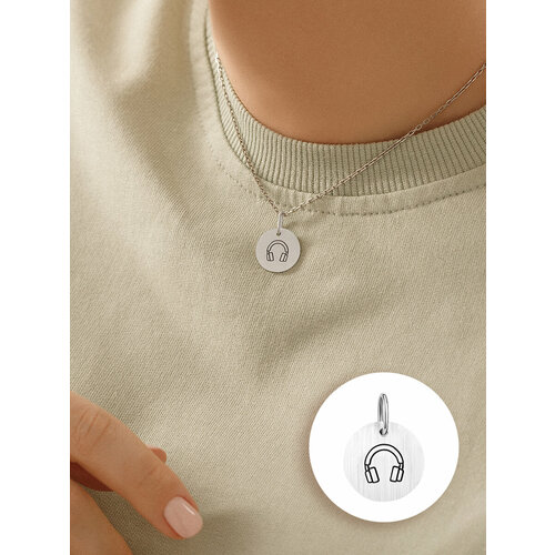 фото Подвеска silver24 наушники, серебро, 925 проба, гравировка сильвер24