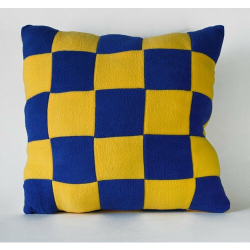 Подушка декоративная Magic Bear Toys квадратная, цвет синий-желтый 40 см.
