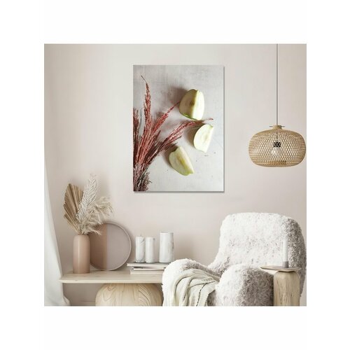 Картина на холсте с подрамником Яблоко и колос 30х40