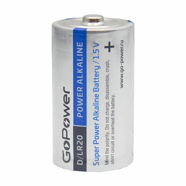 Батарейка GoPower LR20 D BL2 Alkaline 1.5V (2/12/96) блистер (2 шт.) Батарейка GoPower LR20 D (00-00017862) - фото №11